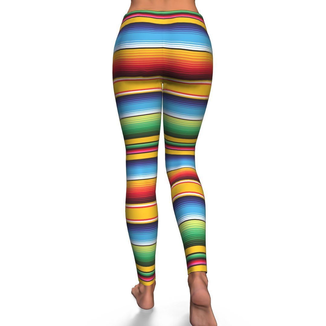 Serape Baja Mexican Blanket Pattern Print Pattern Women Leggings-grizzshop