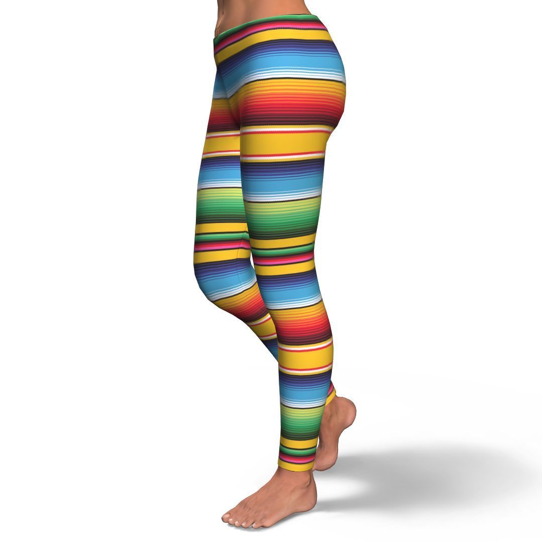 Serape Baja Mexican Blanket Pattern Print Pattern Women Leggings-grizzshop