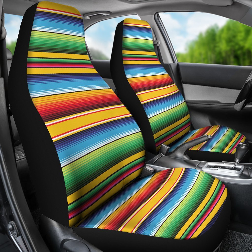 Serape Baja Mexican Blanket Pattern Print Universal Fit Car Seat Cover-grizzshop