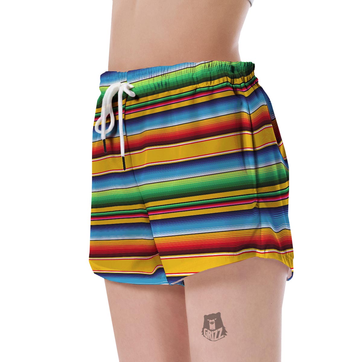 Serape Baja Mexican Blanket Pattern Print Women's Shorts-grizzshop