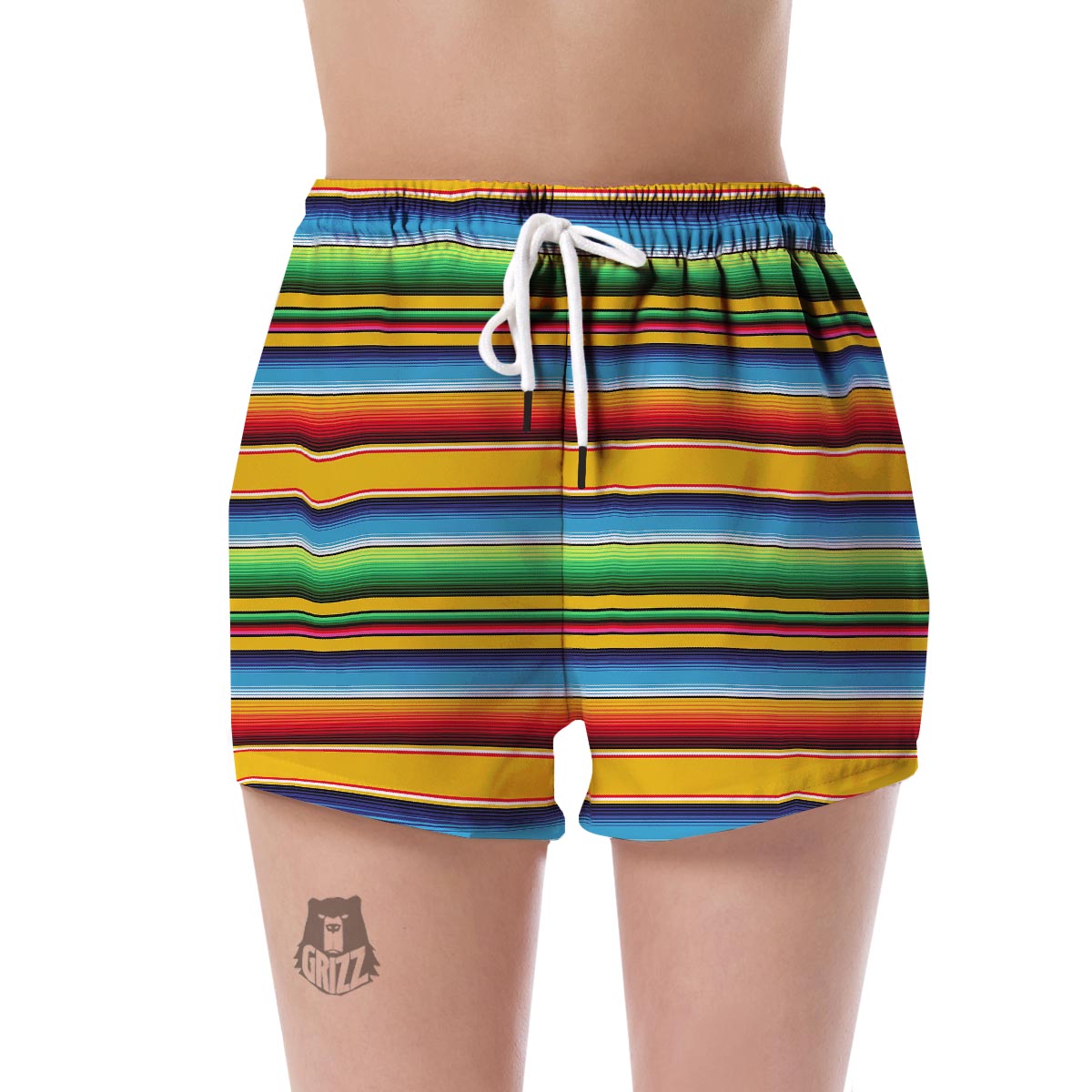 Serape Baja Mexican Blanket Pattern Print Women's Shorts-grizzshop