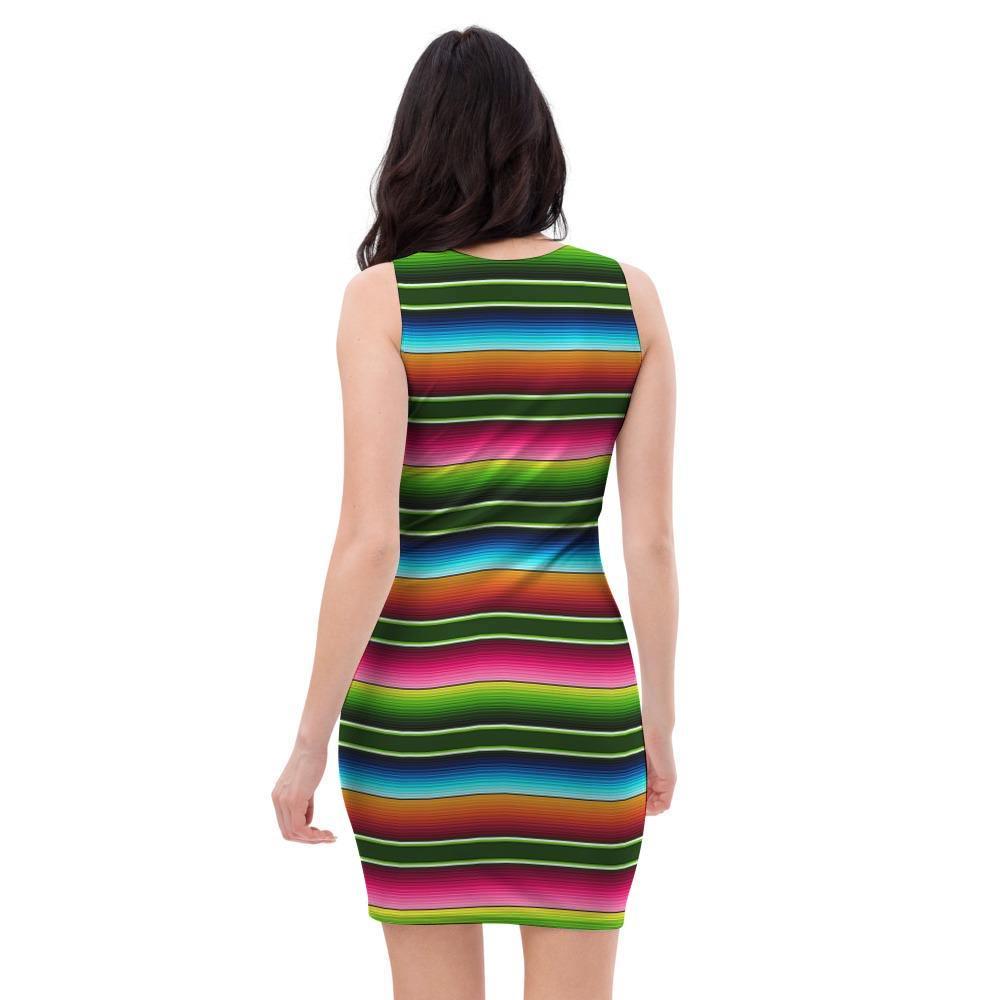 Serape Baja Mexican Bodycon Dress-grizzshop