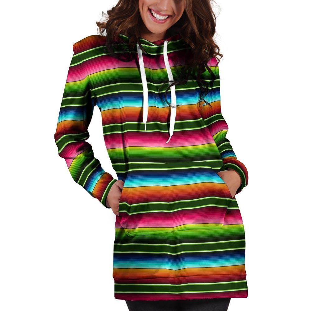 Serape Baja Mexican Hoodie Dress-grizzshop