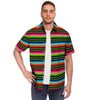 Serape Baja Mexican Men's Short Sleeve Shirt-grizzshop