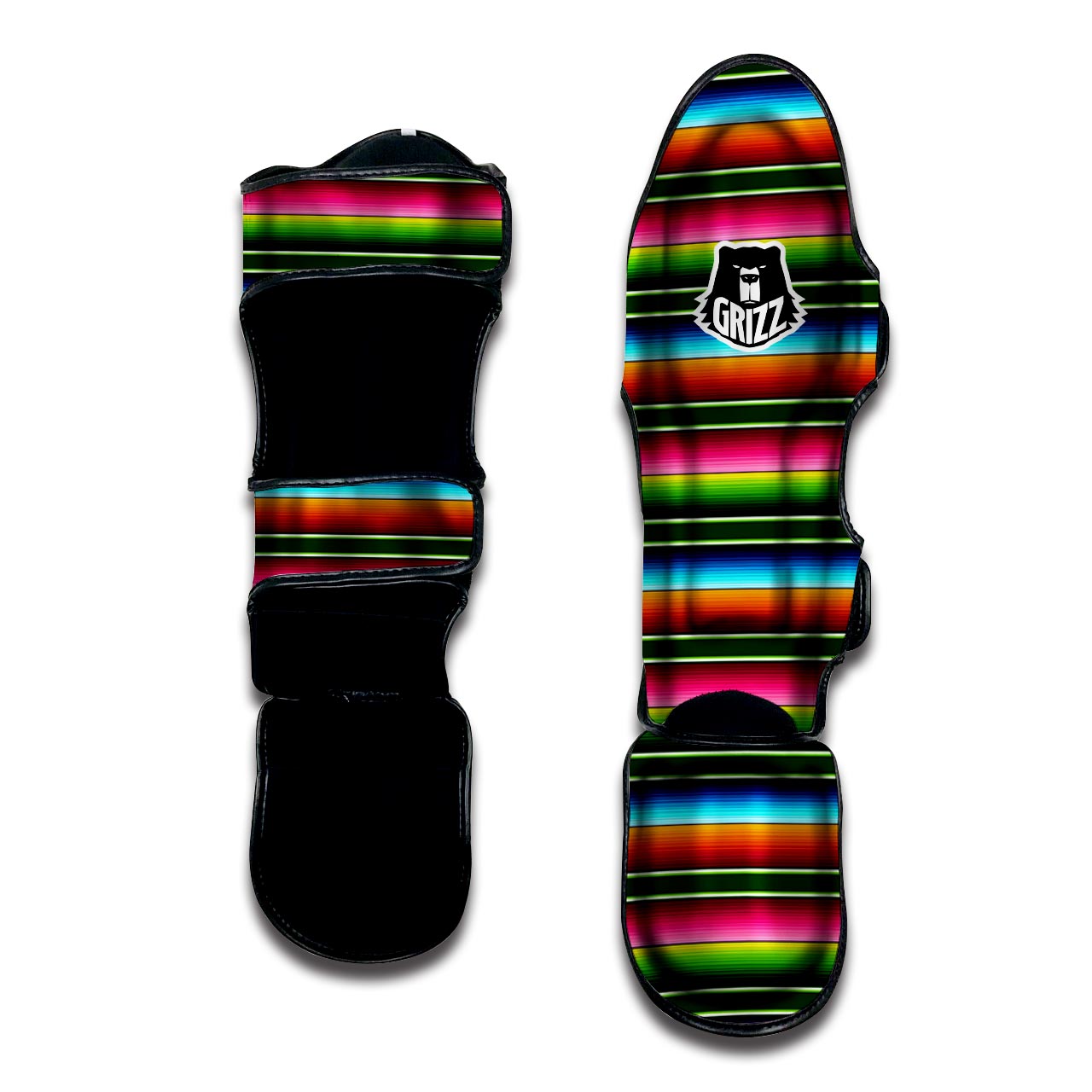 Serape Baja Mexican Muay Thai Shin Guard-grizzshop