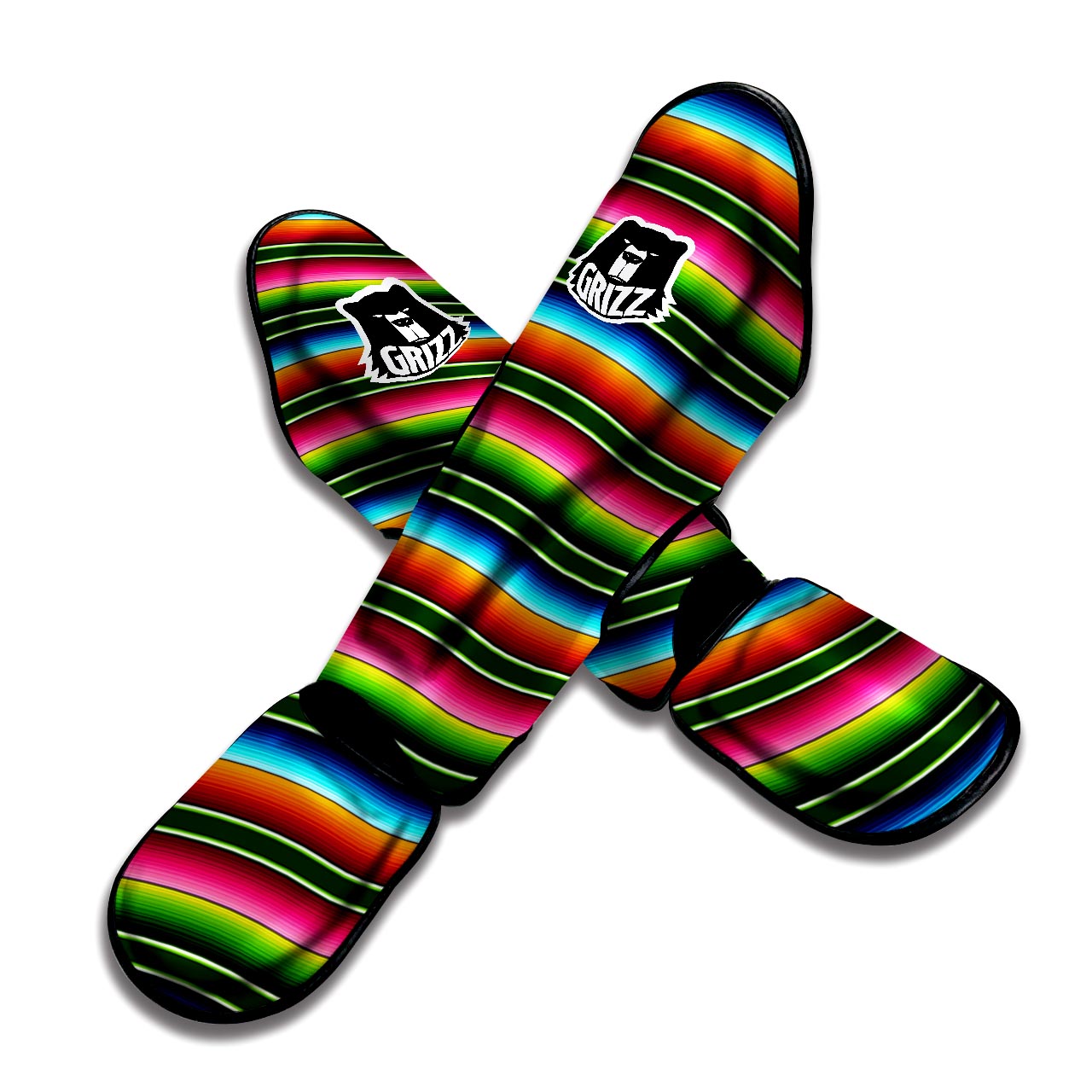 Serape Baja Mexican Muay Thai Shin Guard-grizzshop