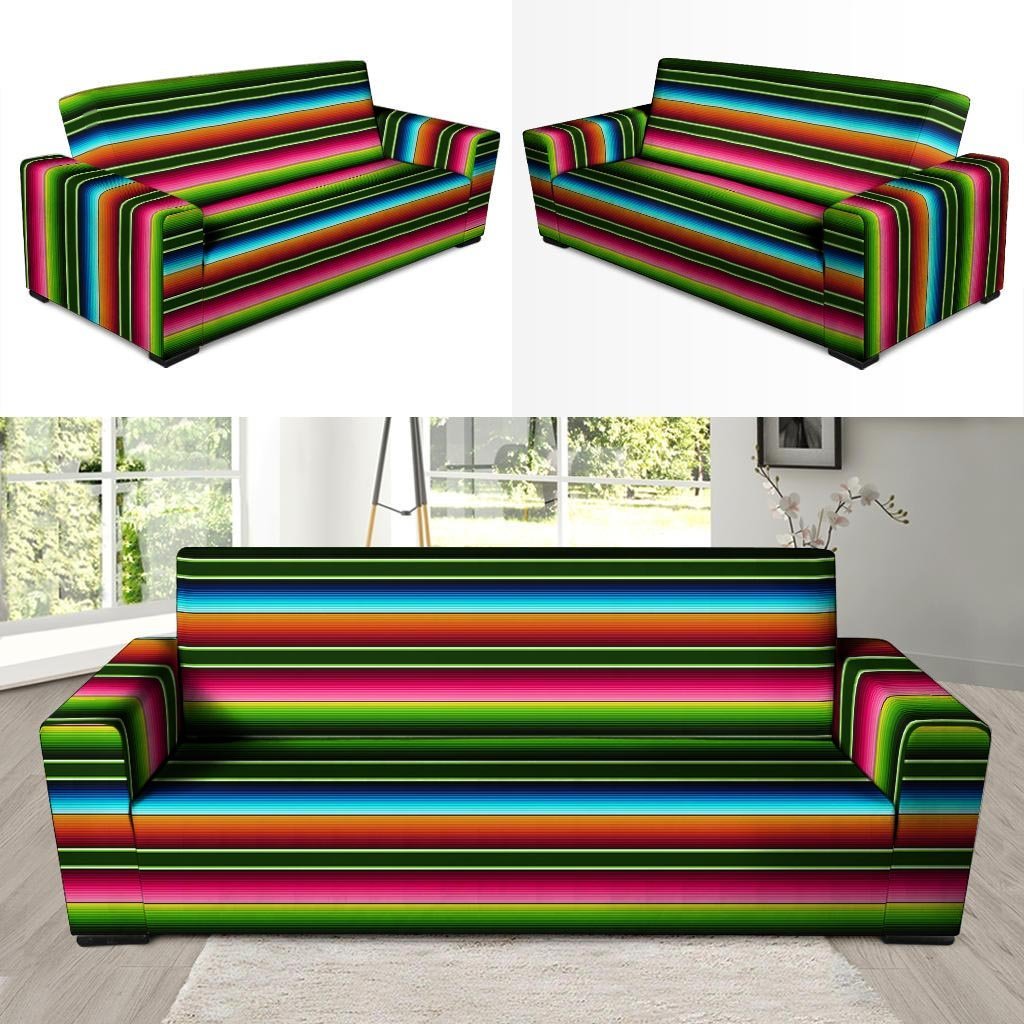 Serape Baja Mexican Sofa Cover-grizzshop