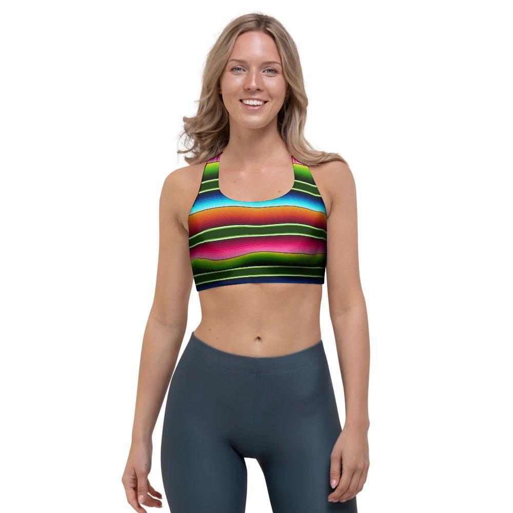 Serape Baja Mexican Sports Bra-grizzshop