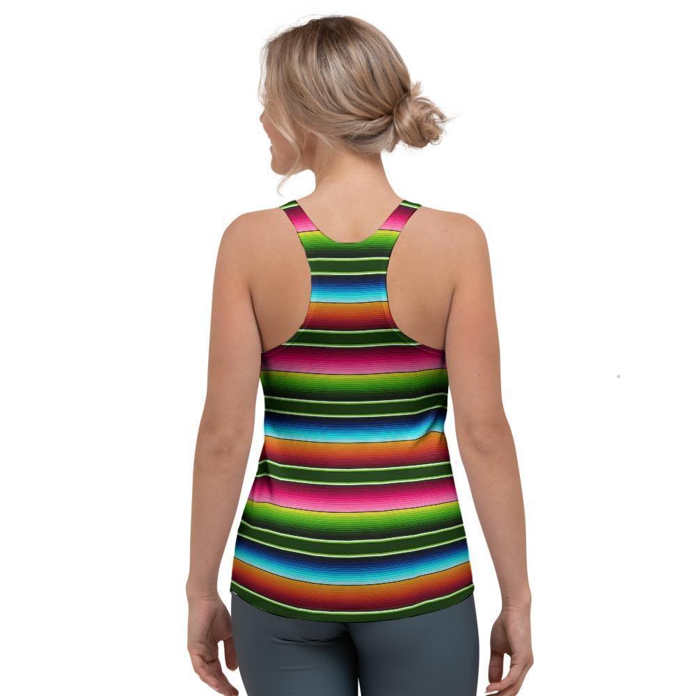 Serape Baja Mexican Women's Racerback Tank Top-grizzshop