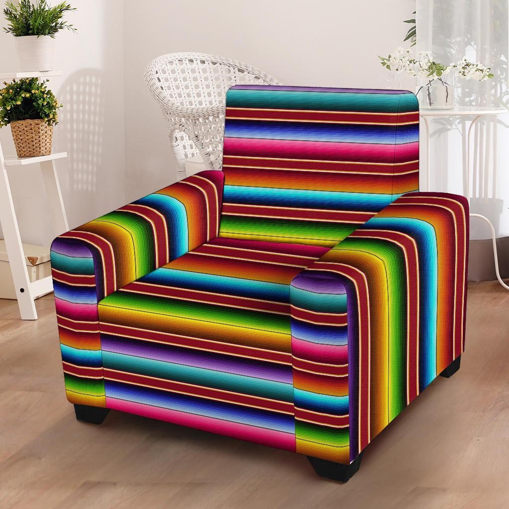 Serape Baja Print Armchair Cover-grizzshop