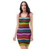 Serape Baja Print Bodycon Dress-grizzshop