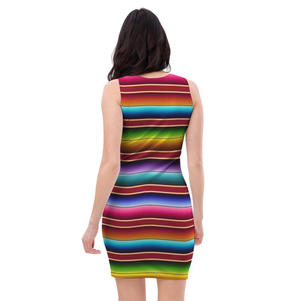 Serape Baja Print Bodycon Dress-grizzshop