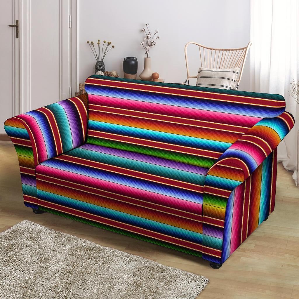 Serape Baja Print Loveseat Cover-grizzshop