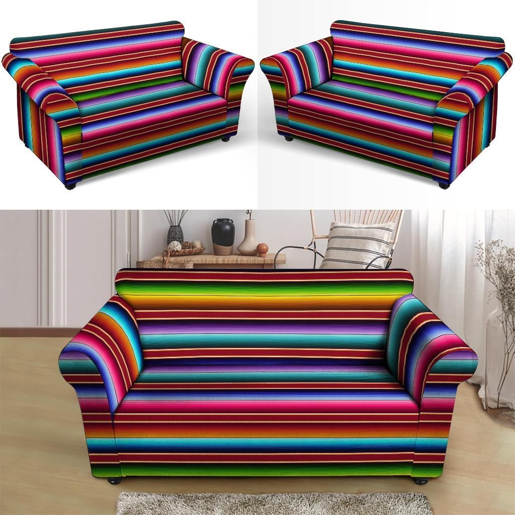 Serape Baja Print Loveseat Cover-grizzshop