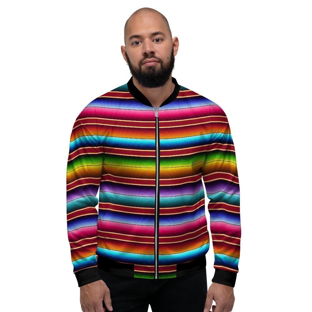 Serape Baja Print Men's Bomber Jacket-grizzshop