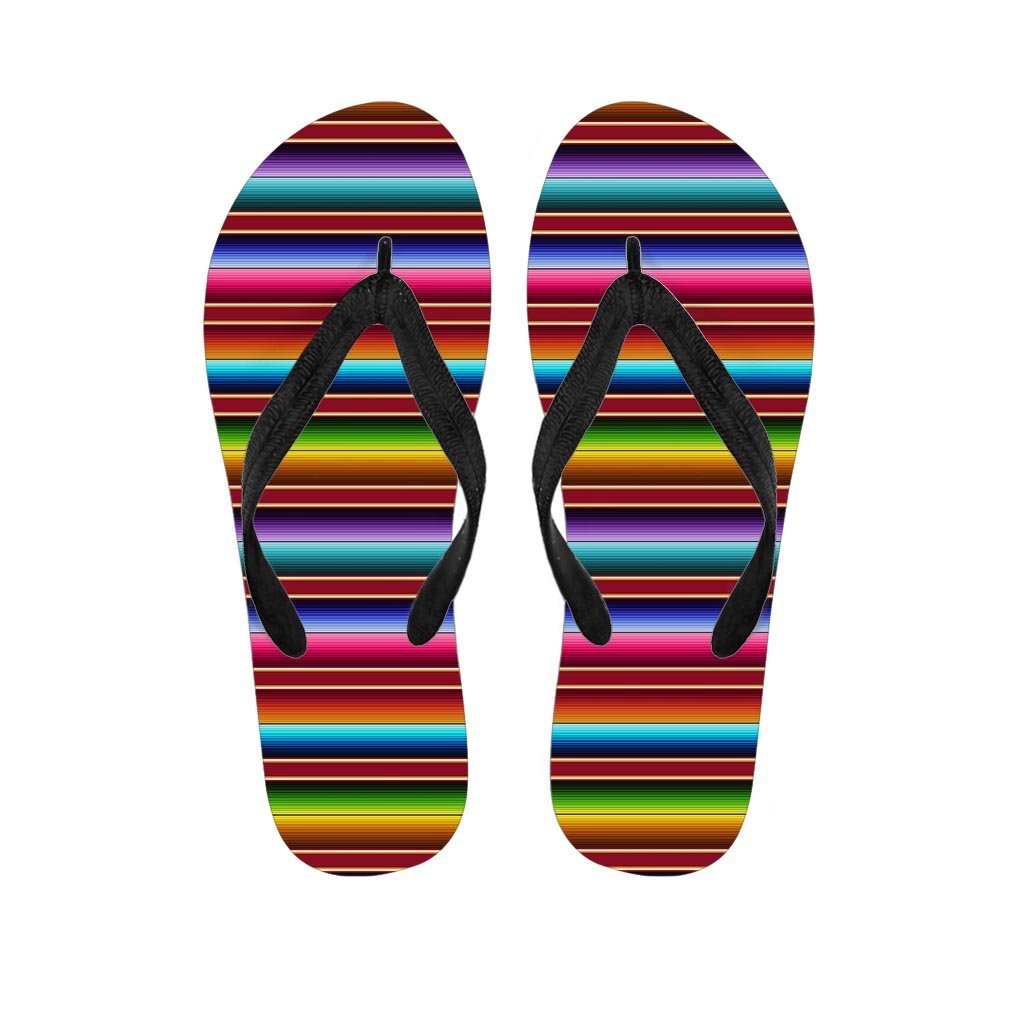 Serape Baja Print Men's Flip Flops-grizzshop