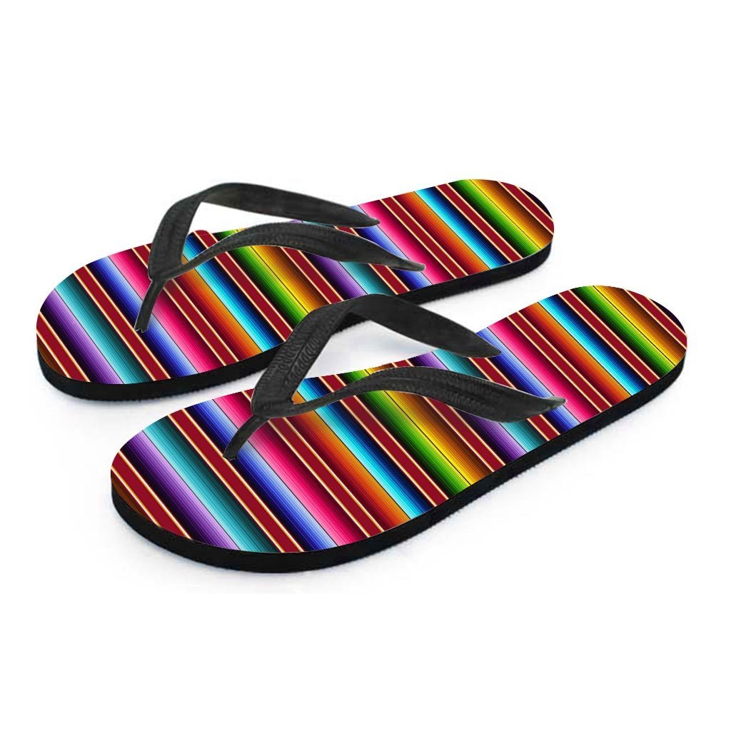 Serape Baja Print Men's Flip Flops-grizzshop