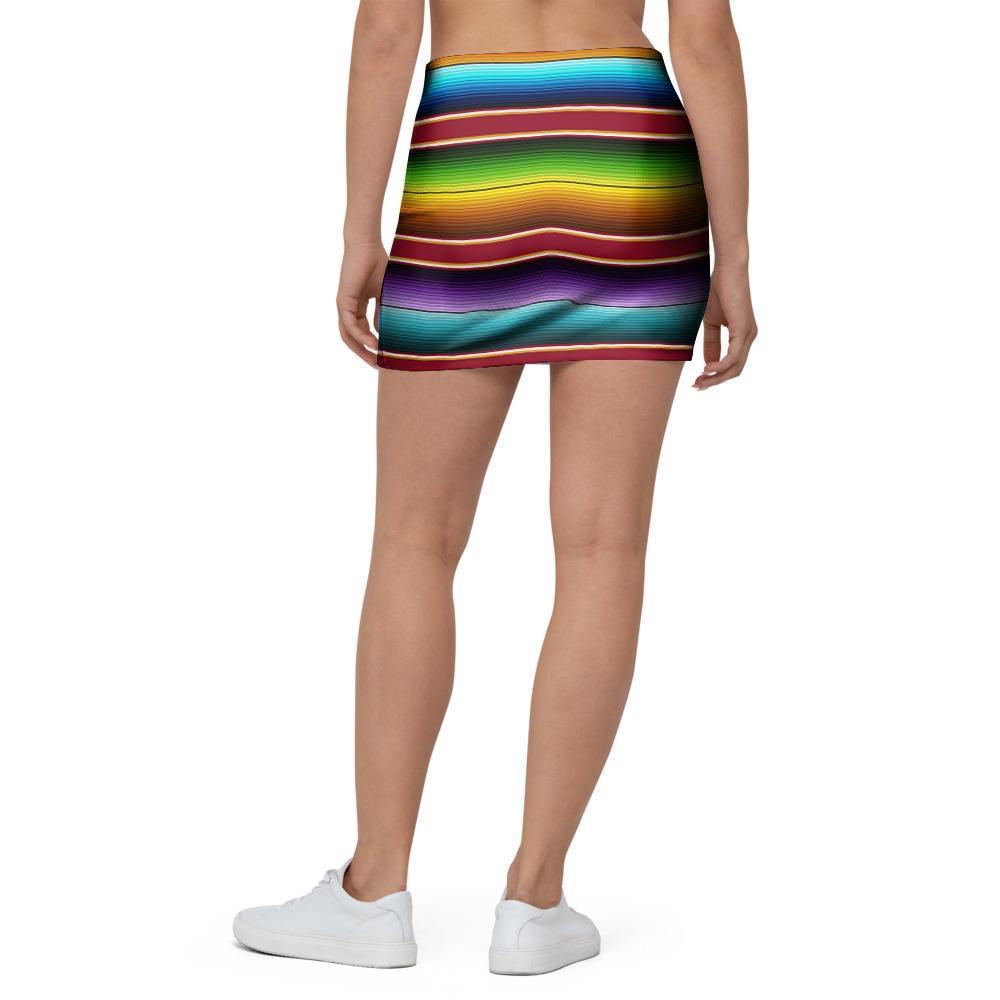 Serape Baja Print Mini Skirt-grizzshop