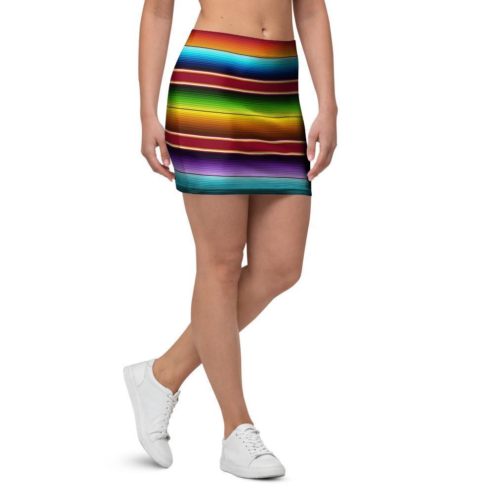 Serape Baja Print Mini Skirt-grizzshop