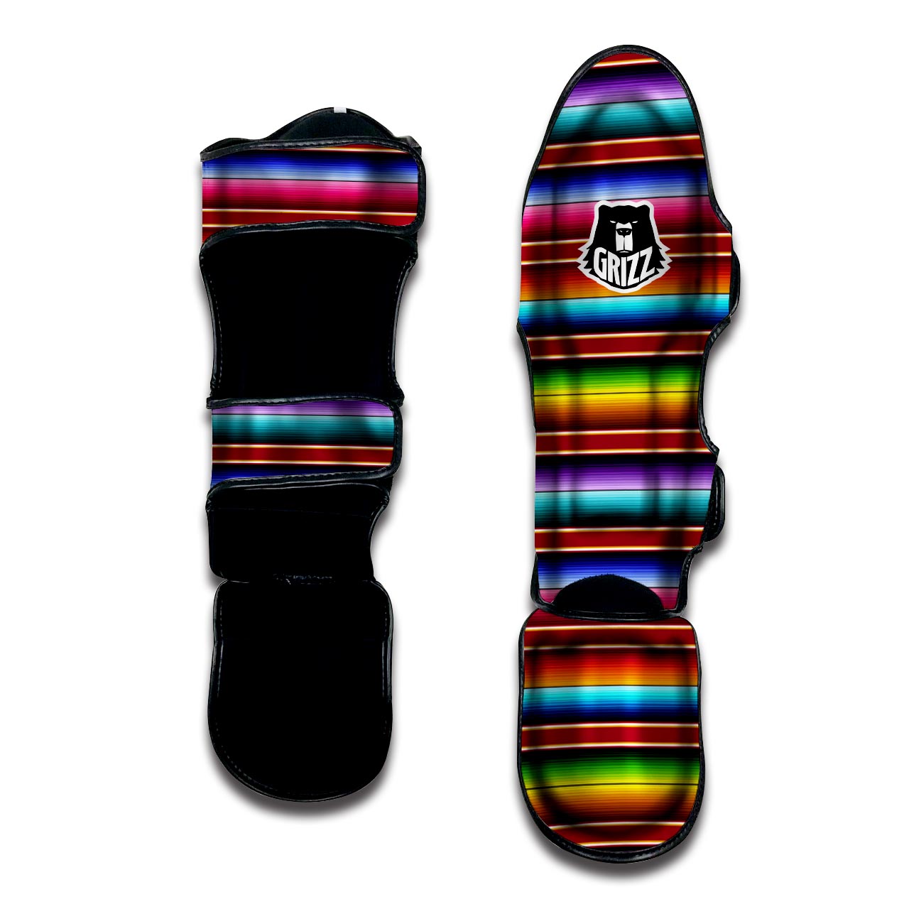 Serape Baja Print Muay Thai Shin Guard-grizzshop