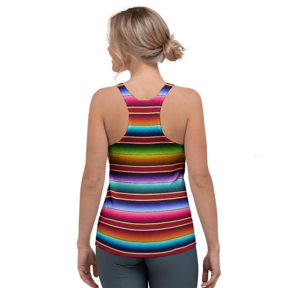 Serape Baja Print Women's Racerback Tank Top-grizzshop