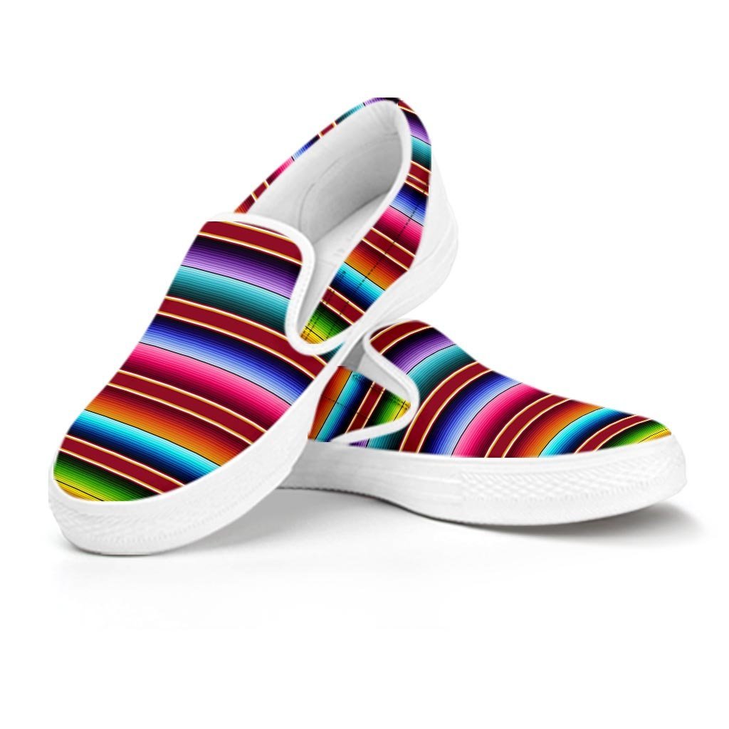 Serape Baja Print Women's Slip On Sneakers-grizzshop