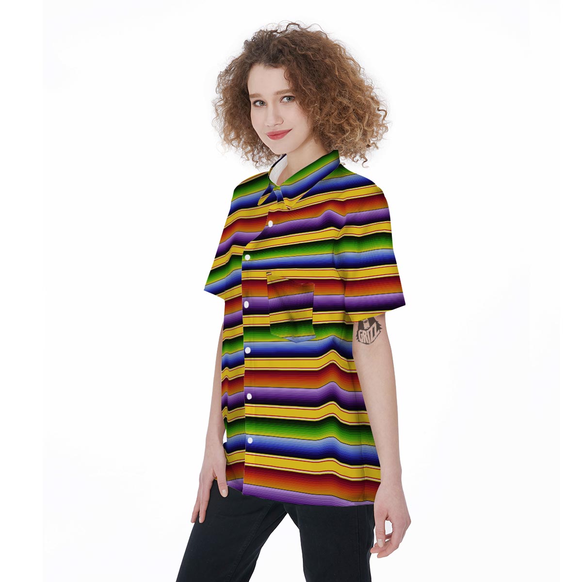 Serape Baja Women's Short Sleeve Shirts-grizzshop