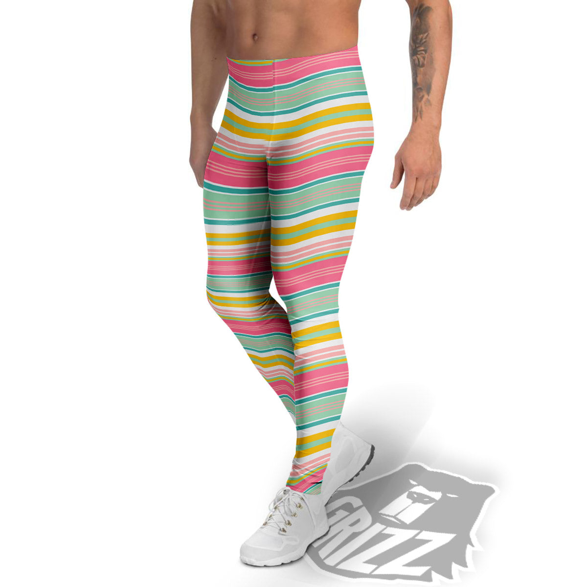 Serape Blanket Colorful Print Pattern Men's Leggings-grizzshop