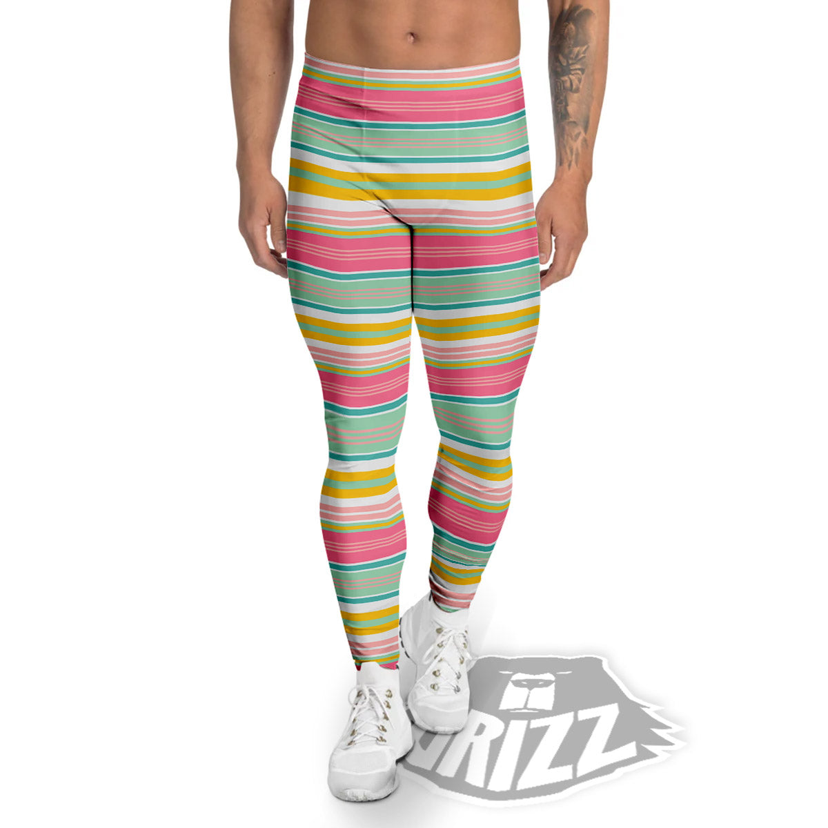 Serape Blanket Colorful Print Pattern Men's Leggings-grizzshop
