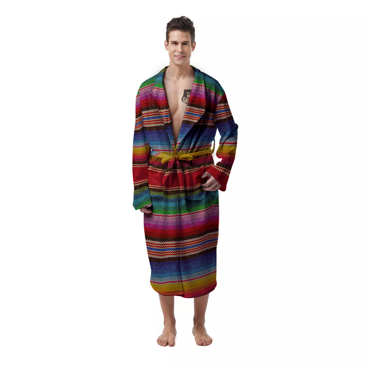 Serape Blanket Ethnic Print Pattern Men's Robe-grizzshop