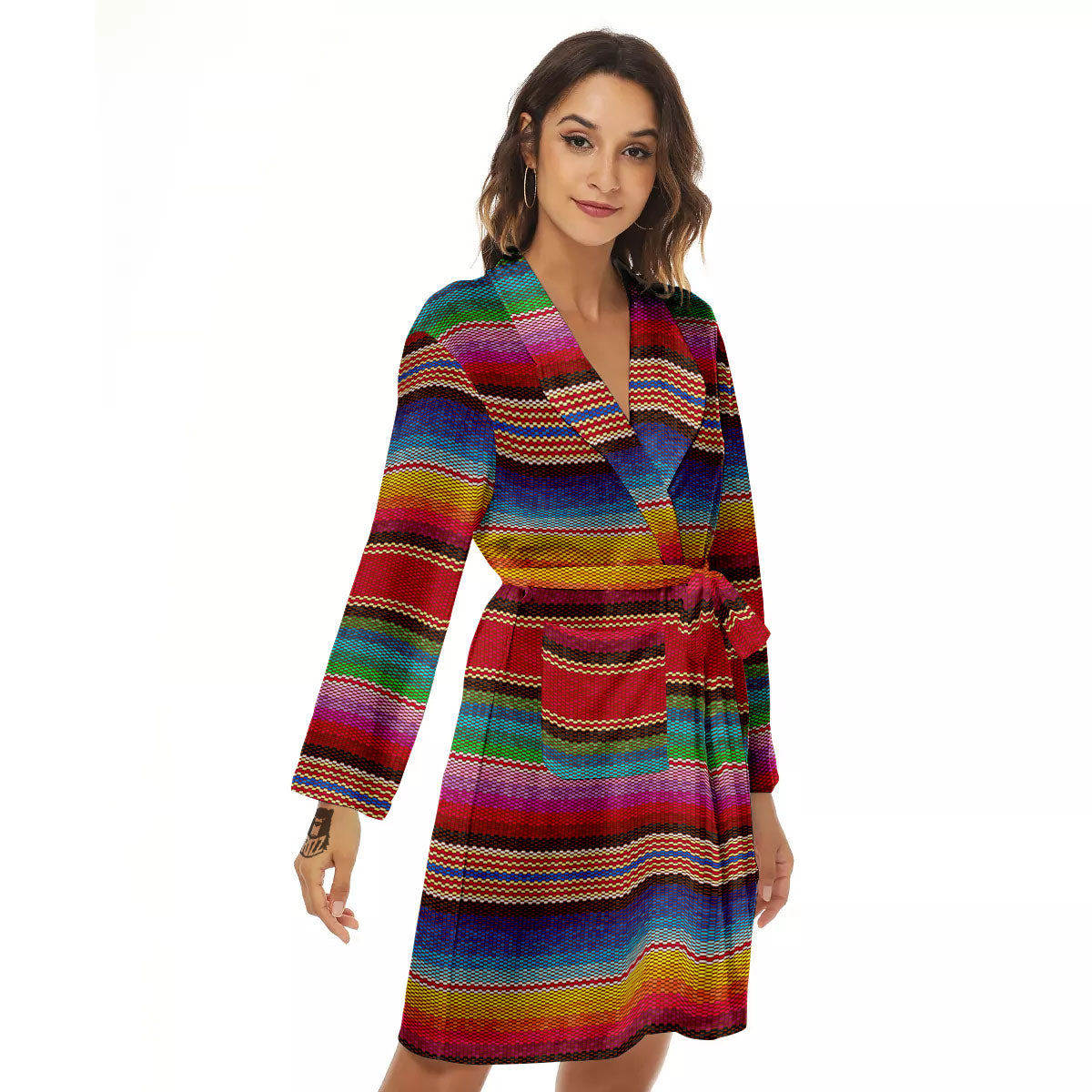 Serape Blanket Ethnic Print Pattern Women's Robe-grizzshop