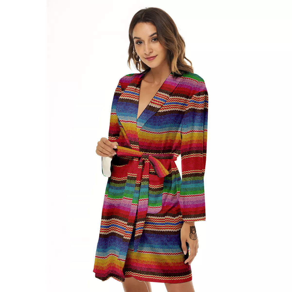 Serape Blanket Ethnic Print Pattern Women's Robe-grizzshop