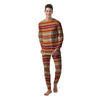 Serape Ethnic Boho Stripes Mexican Orange Print Men's Pajamas-grizzshop