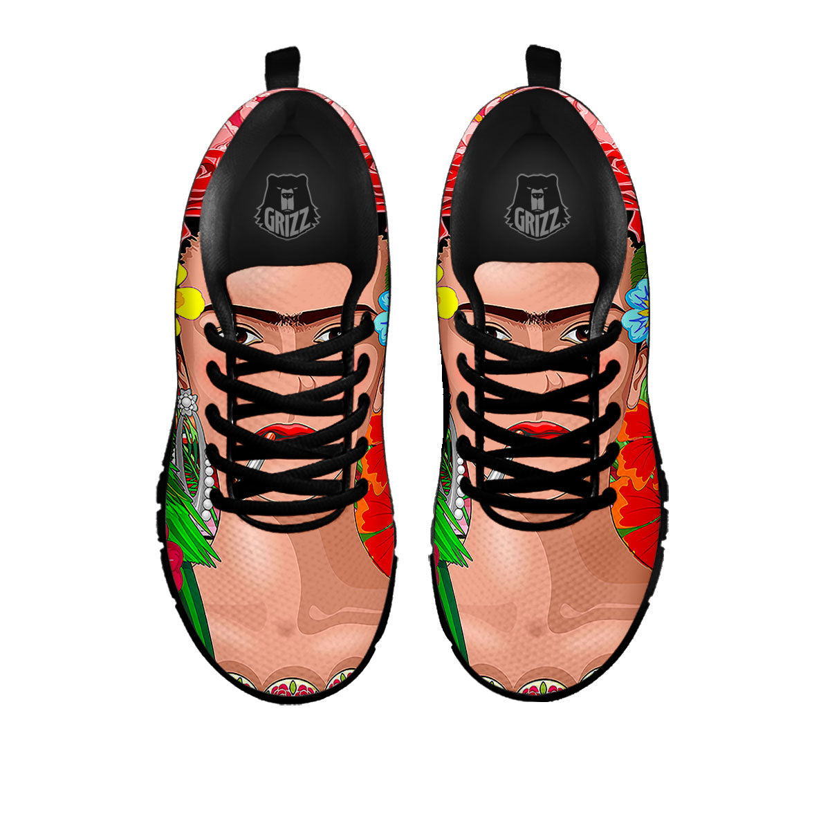 Serape Frida Kahlo Print Black Sneaker-grizzshop