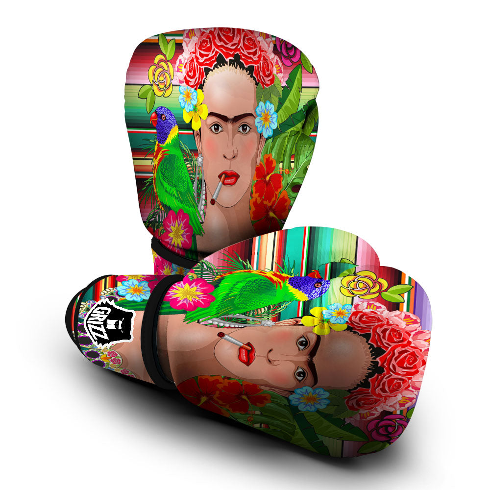 Serape Frida Kahlo Print Boxing Gloves-grizzshop