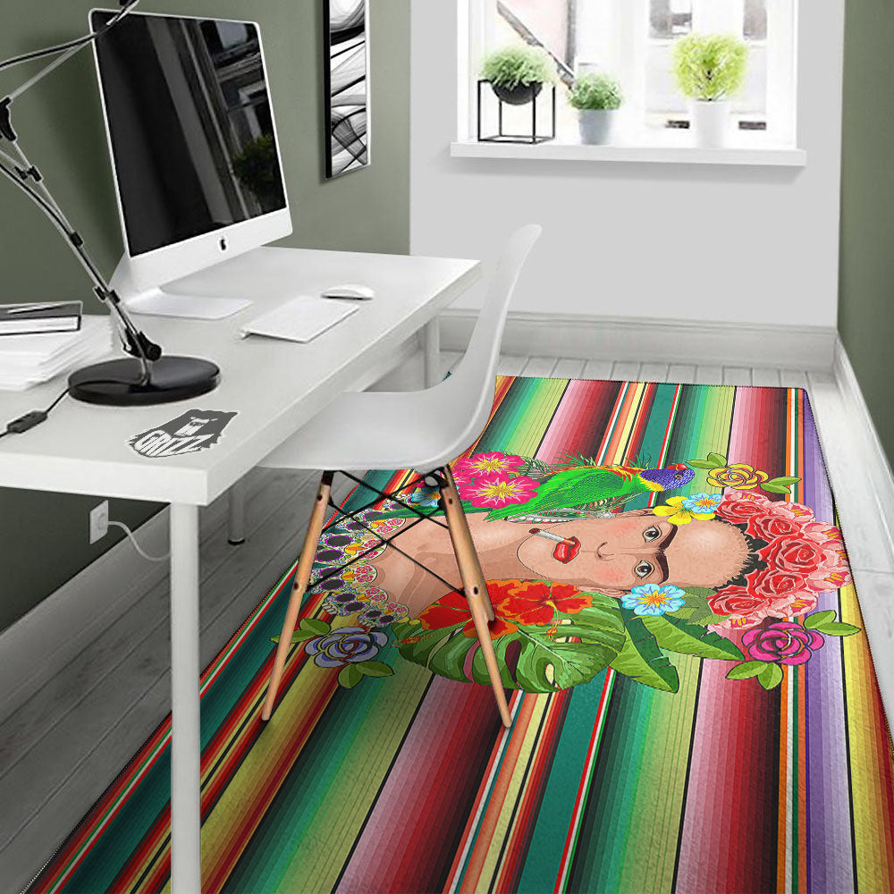 Serape Frida Kahlo Print Floor Mat-grizzshop