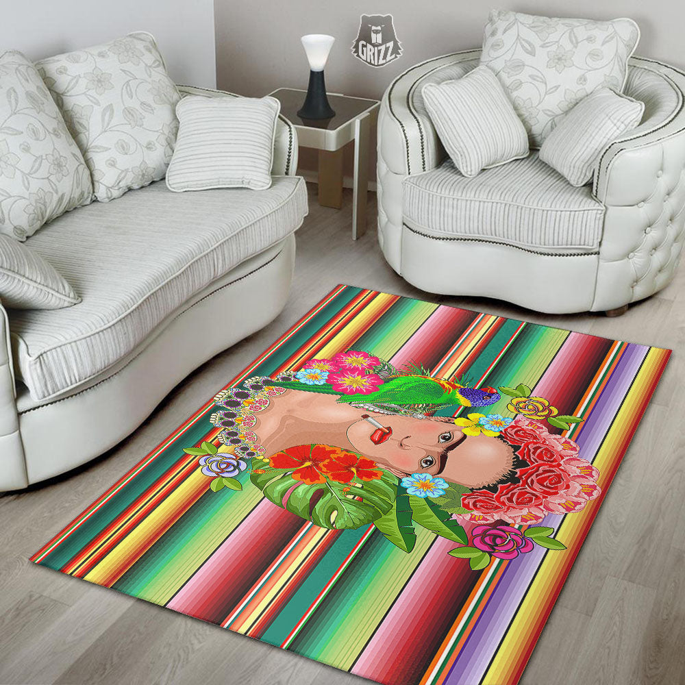 Serape Frida Kahlo Print Floor Mat-grizzshop