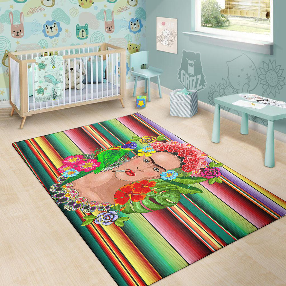 Serape Frida Kahlo Print Floor Mat-grizzshop