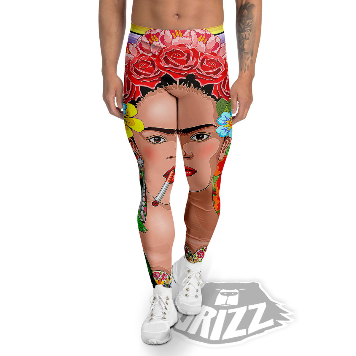 Serape Frida Kahlo Print Men's Leggings-grizzshop