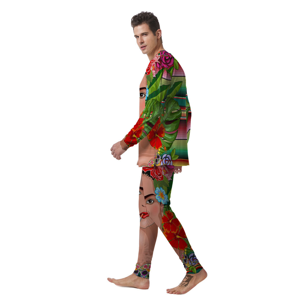 Serape Frida Kahlo Print Men's Pajamas-grizzshop