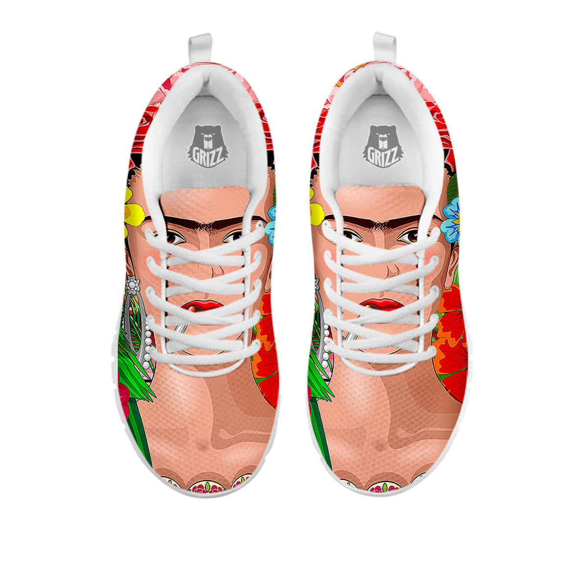 Serape Frida Kahlo Print White Sneaker-grizzshop