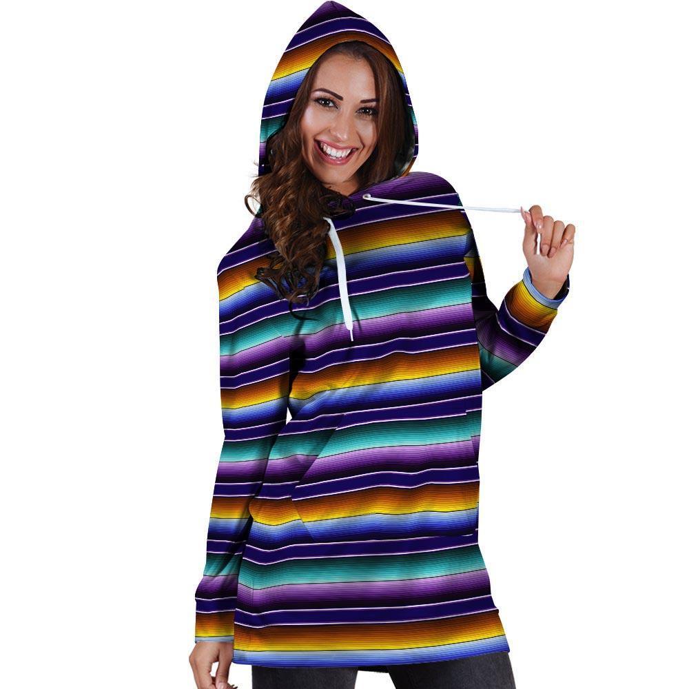 Serape Hoodie Dress-grizzshop