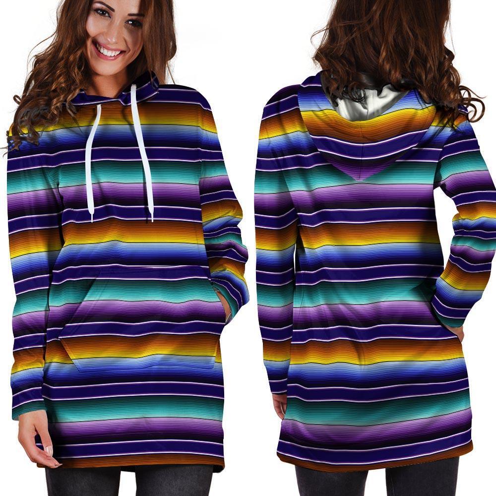 Serape Hoodie Dress-grizzshop