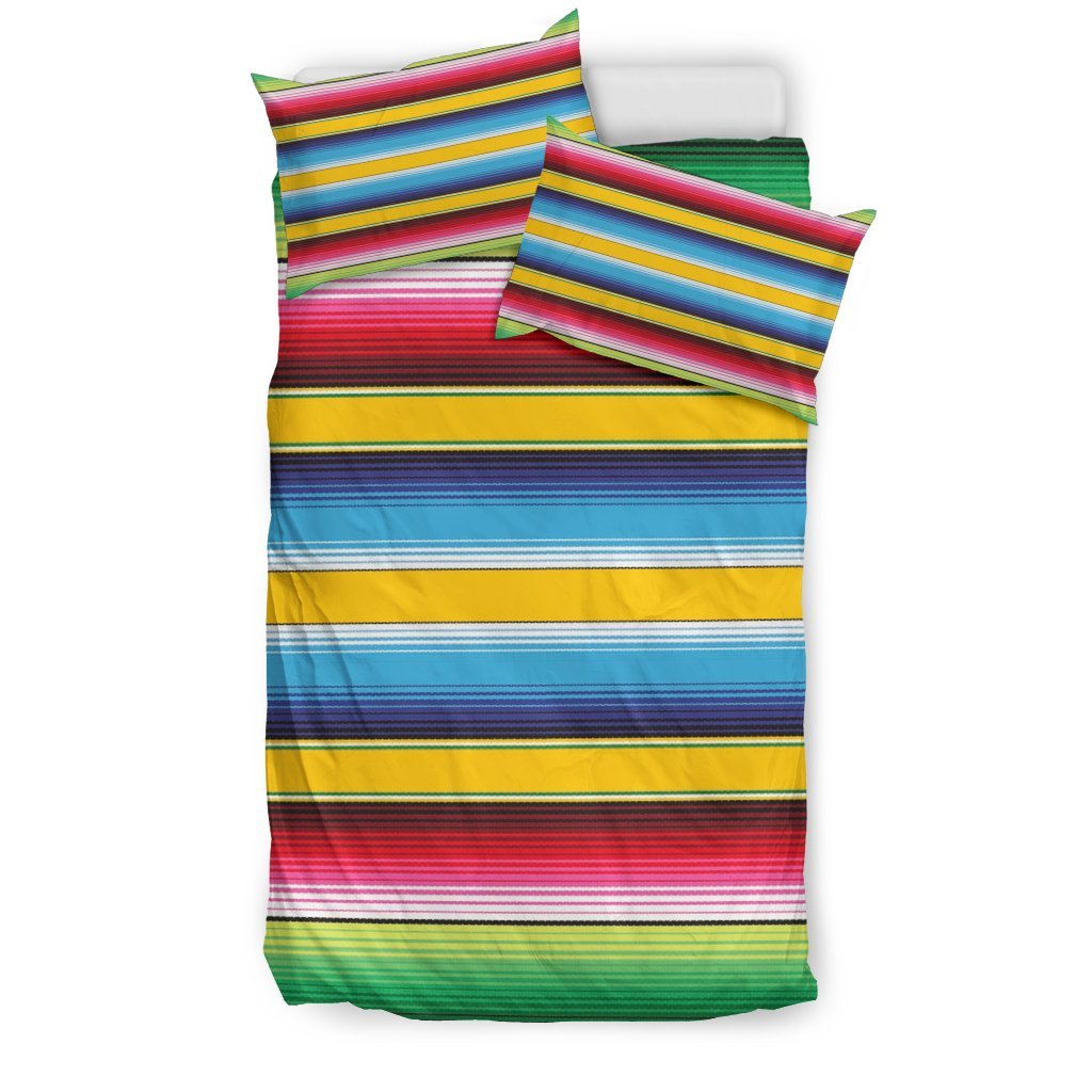 Serape Mexican Blanket Baja Pattern Print Duvet Cover Bedding Set-grizzshop