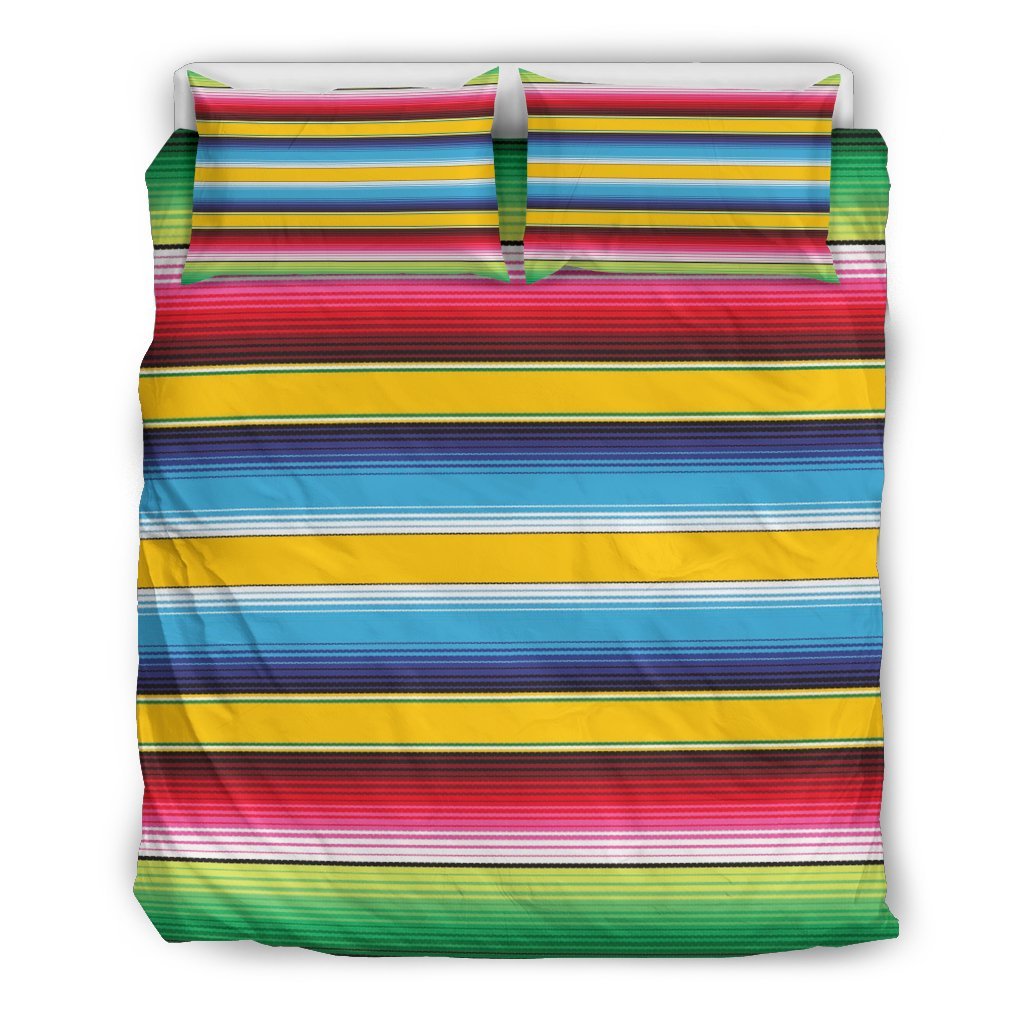 Serape Mexican Blanket Baja Pattern Print Duvet Cover Bedding Set-grizzshop