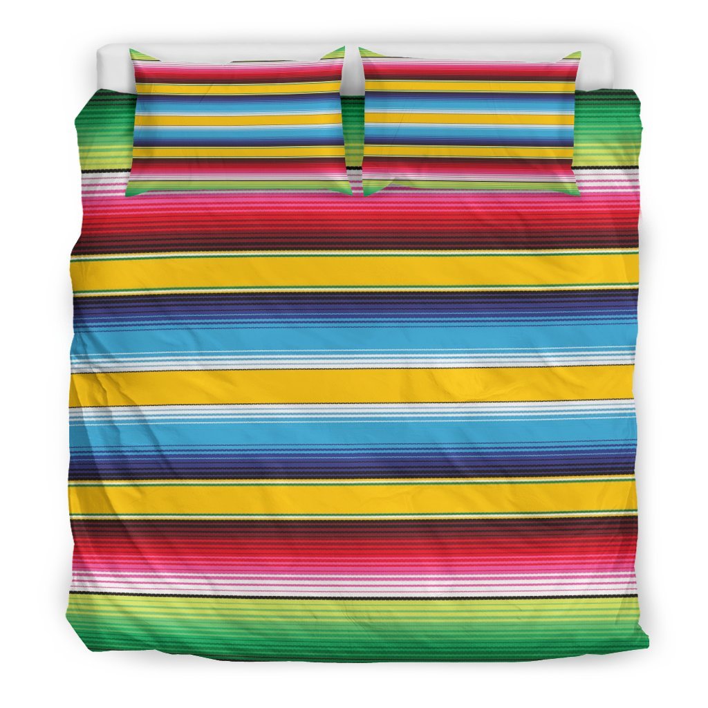 Serape Mexican Blanket Baja Pattern Print Duvet Cover Bedding Set-grizzshop