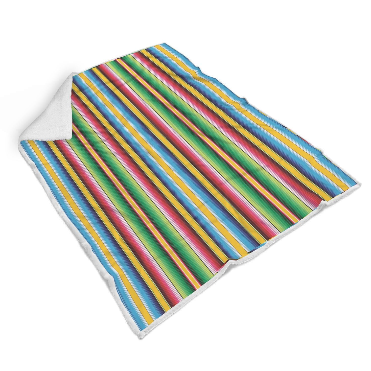 Serape Mexican Blanket Baja Pattern Print Throw Blanket-grizzshop