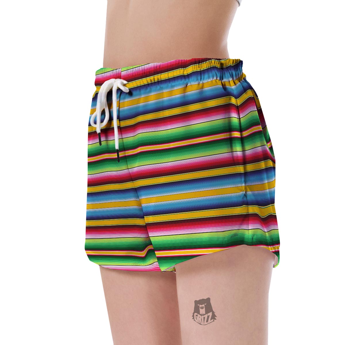 Serape Mexican Blanket Baja Pattern Print Women's Shorts-grizzshop