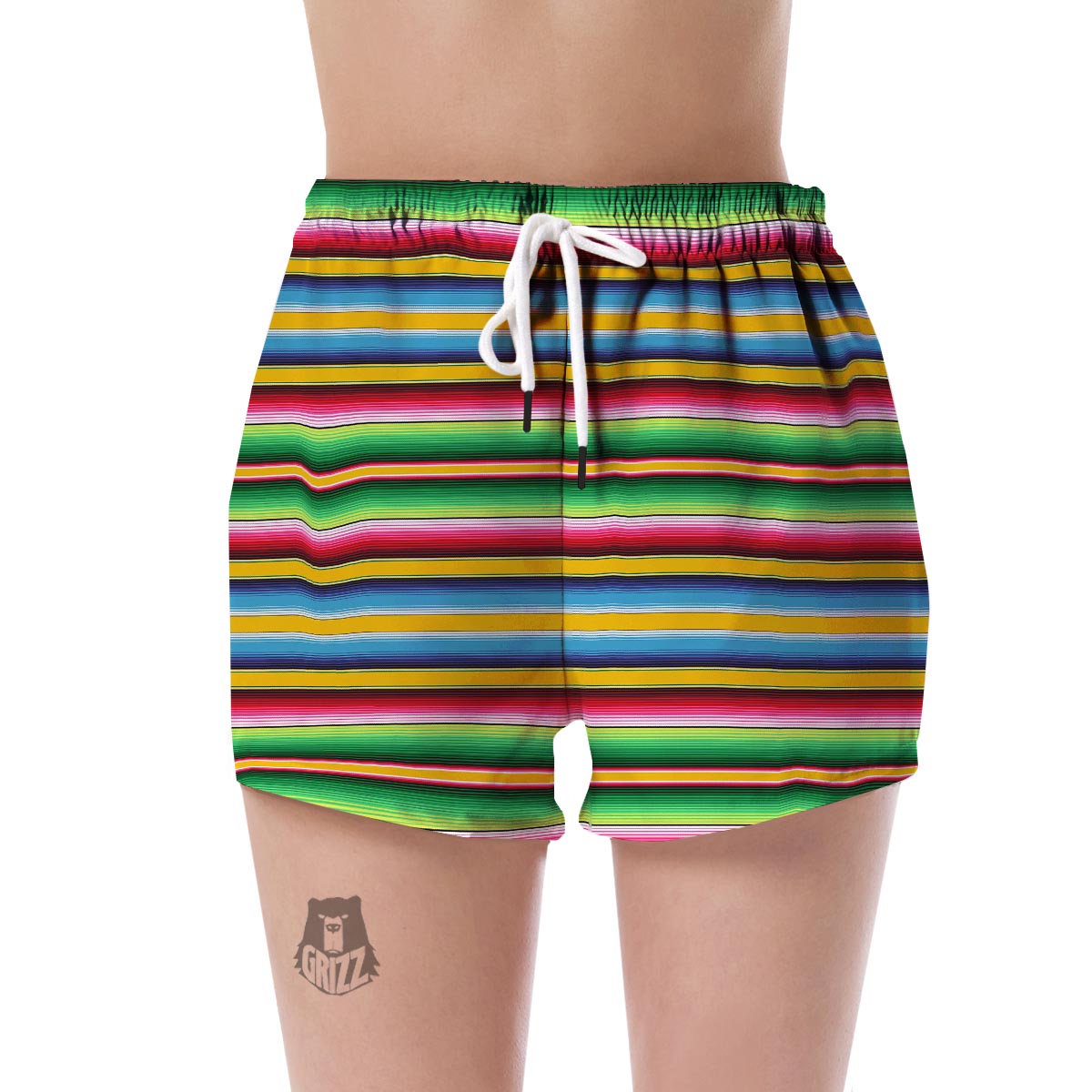 Serape Mexican Blanket Baja Pattern Print Women's Shorts-grizzshop