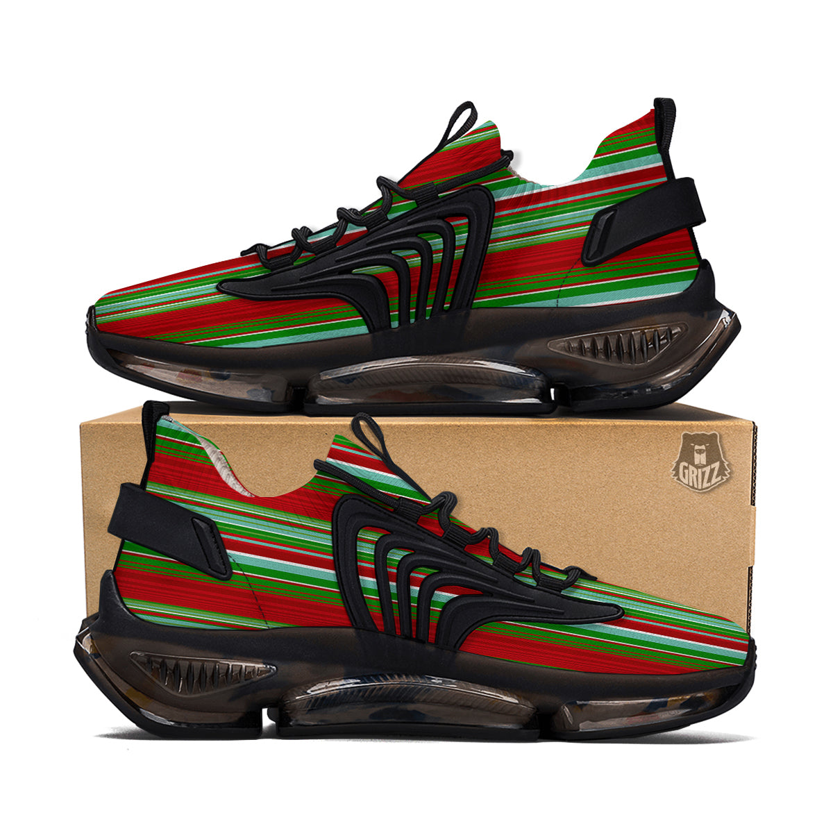 Serape Mexican Vintage Print Pattern Black Gym Shoes-grizzshop